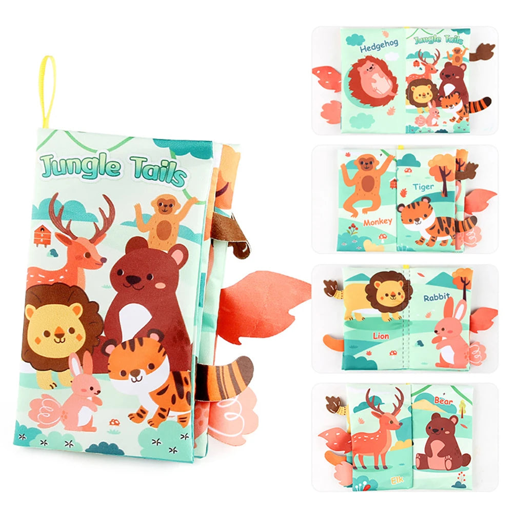Baby Cloth Book Animal Tail Educational Soft Book